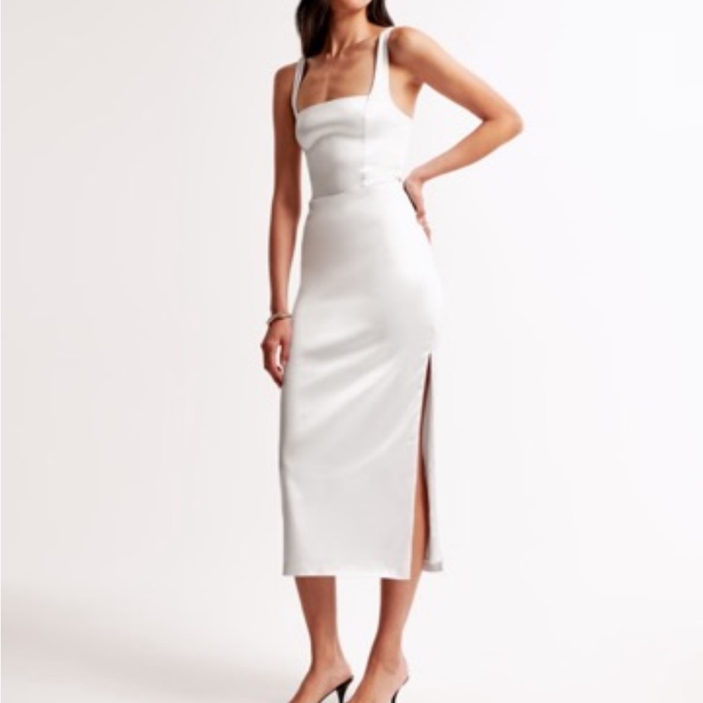 Abercrombie & Fitch White Midi Dress